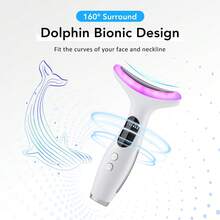 Hailicare 7 Modes 7 Colors LED Neck Massager, 45°C Constant Temperature Heating, 3 Intensity Levels, Dolphin-Shaped Design For Comfortable Fit, USB Rechargeable, Portable - White - View 6
