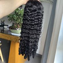 Burmese Curly Human Hair Wig Vietnamese Hair 13x4 Lace Front Wigs Human Hair 250% Density  Bouncy Curly Natural Color Curly Remy Human Hair Lace Wigs Transparent Lace Front Wig - Natural Black - 查看 6