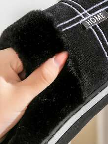 男士记忆棉拖鞋，格子绒室内冬季鞋，保暖防滑加大码家居拖鞋，2025男士时尚女款