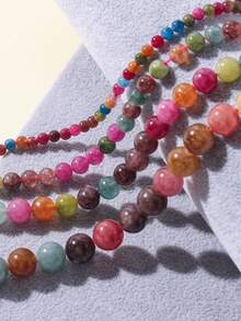 1 pieza Cuentas redondas de berilo multicolor de 4/6/8/10 mm, materiales para hacer joyas DIY para cuentas, tejido, regalos