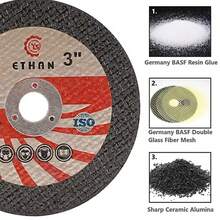 7片装 3英寸（75毫米）切割片、砂轮、羊毛抛光轮、金刚石切割片，适用于木材、金属和角磨机