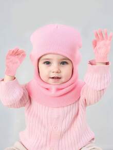 1 Mũ len đan dễ thương cho trẻ từ 1-6 tuổi, màu trơn, mềm mại, thoải mái, bảo vệ tai ấm áp, thích hợp cho mùa thu/đông, sử dụng ngoài trời thường ngày - 2 chiếc - Xem 12