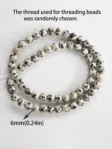 1串天然达尔马提亚碧玉圆珠，能量疗愈宝石散珠，DIY首饰制作，适用于手链、项链，尺寸：4毫米、6毫米、8毫米、10毫米 - 彩色 - 查看 11