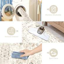 1pcs Teppich Wohnzimmer  Teppich Beige Waschbarer Boho Teppiche Schlafzimmer Kurzflor Teppiche Vintage für Wohnzimmer Kinderzimmer - Beige - Übersicht 6