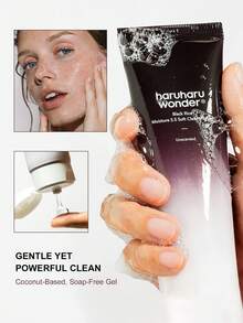 Gel de limpeza suave hidratante de arroz preto Haruharu Wonder 5.5, limpador facial suave, adequado para pele seca a normal, baixo pH 5.5, sem sabão, hidratante, sem fragrância, para uso diário, cuidados com a pele coreana - leite de limpeza - Ver 3