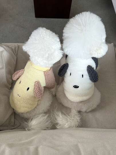 1pc Cute Embroidered Pet Sweatshirt, Adorable Embroidered Anti-Shedding Warm Fleece Cat Clothes, Dog Sweatshirt, Pet Apparel Suitable For Medium & Small Cats, Dogs, Pomeranians, Teddy Bears In Autumn/Winter