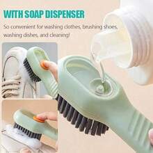 Multi-Function Shoe Brush With Liquid Container - Soft Bristles, Long Handle, Pressure Cleaning, Home Shoe Washing, Easy To Use And Store - Suitable For Cleaning Various Shoe Types, Back To School Supplies
