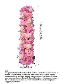 100 سم زهور وردية بيضاء اصطناعية فاخرة، زهور ديكور لحفل الزفاف، مركز طاولة الزفاف وخلفية الجدار والقوس ، ديكور الحفلات والحدائق والخارج