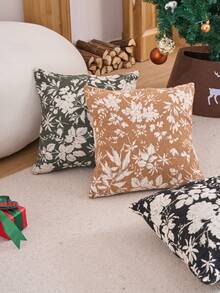 1 pieza Funda de almohada cuadrada de jacquard floral vintage, extraíble y lavable, adecuada para sala de estar, sofá, dormitorio, jardín, exterior, coche, decoración de otoño/invierno, fiesta (selección de multicolor)