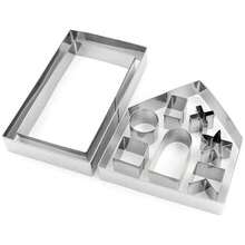 10 قطع مجموعة قوالب قطع بسكويت منزل الزنجبيل ثلاثي الأبعاد، بسكويت منزل عيد الميلاد، مناسب لتزيين كعكة عيد الميلاد والحلوى الجيلي - أدوات خبز العجين لعيد الميلاد، ديكورات عيد الميلاد، بيجامات عيد الميلاد، هدايا عيد الميلاد، ديكور عيد الميلاد