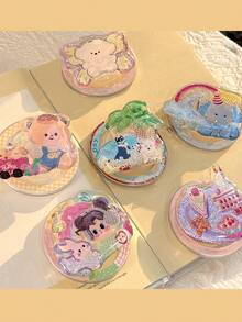 1 Gilded And Colorful Illustration Magnetic Phone Sliding Stand, Suitable For Magsafe Magnetic Stand, Personalized Cartoon Extendable Portable Phone Support Stand