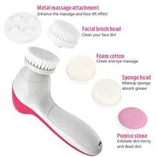 5-In-1 Multifunctional Electric Facial Cleansing Brush With Replaceable Brush Heads Face Washing Cleanser
