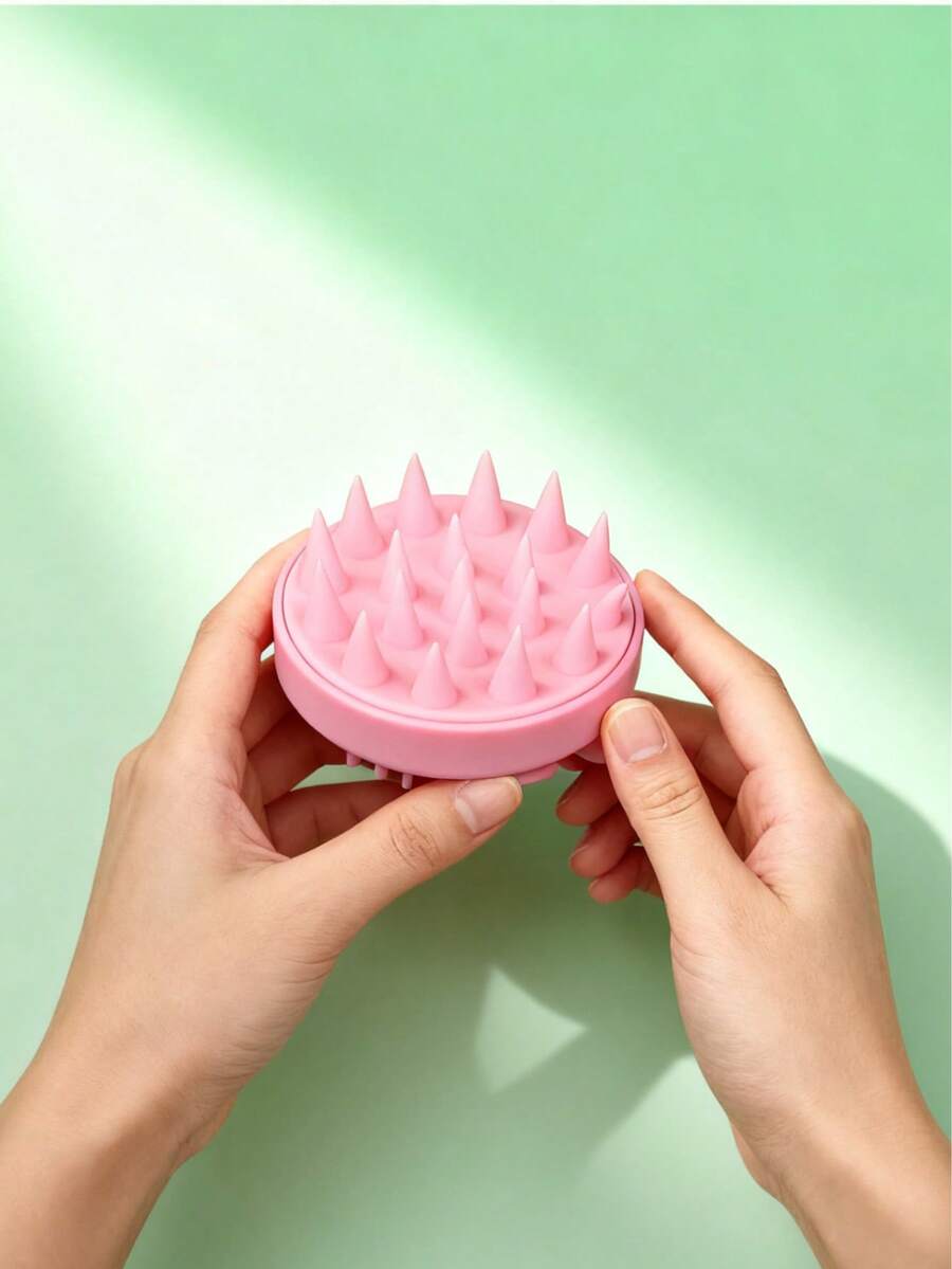 1把粉色洗发梳，头皮清洁按摩梳 - 粉色 - 查看 1