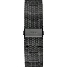 Guess 1 Pieza Reloj de acero inoxidable Guess Richmond para hombre - Caja y pulsera de 44 mm en color plateado, esfera negra con números romanos, cristal mineral resistente a los arañazos, resistente al agua 30 M, accesorio de moda para uso diario - W1263G3