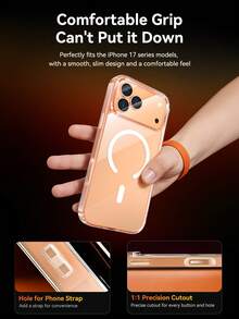 Rocoren Rocoren Magnetic Case Compatible With IPhone 17 Pro Max Plus, Magnetic Wireless Charging Phone Case Compatible With IPhone Lens Protection Impact Resistant Case, Transparent, PC+TPU