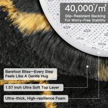 Sour Lemon Large Rugs Living Room, Hexagonal Pattern Area Rugs For Bedroom, Washable Anti Slip Shaggy Soft Rug, Fluffy Modern Carpets Mat Beside Area Rug, Best For Living Room, Bedroom, Study Room, Home Decor - Black and Gold - View 6