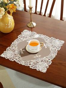 100% Polyester Embroidered Table Runner/Runner, Suitable For Wedding, Party, Kitchen, Dining, Coffee, Vanity Tables, Home Decor, Indoor/Outdoor, Camping, Holiday Gatherings, 1pc - Beige - View 12