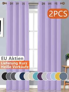 VEHEDE 2 Pcs Curtain Heat Protection Living Room Curtains With Eyelets Thermal Curtain Blackout Eyelet Curtain Set Of 2 Blackout Curtain Beige, Light Beige - Baby Blue - View 24