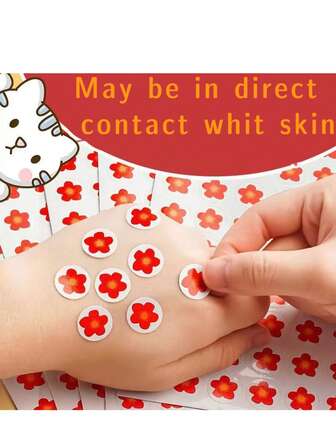 Autocollants de récompense et d'éloge - Petite fleur rouge, pouce levé, visage souriant encourageant