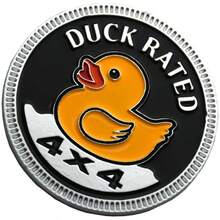 - Emblema de coche con clasificacin de pato, 4x 4 pulgadas, calcomana de metal 3D, chapado en cromo, compatible con vehculos, camiones, SUV, RV - Cromo con clasificación de pato - Ver 2