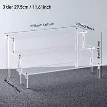 1 Set Boxed DIY 1-4 stöckiges Acryl Tischplatte Ausstellungsregal für Cupcakes, Parfüm, Handarbeit, transparentes trapezförmiges Blindbox Aufbewahrungsregal, Aufbewahrungsschrank.