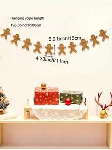 1 pièce Décoration de bannière de Noël, sapin de Noël, cerf, Père Noël, bonhomme de neige, pain d'épices. Décoration de scène d'ambiance d'arbre de Noël. Décoration suspendue de drapeau coloré. Convient pour la décoration intérieure/extérieure, décorations de cheminée de style ferme pour Noël, décoration de maison de Noël, décoration de fête de Noël, décoration de salon, Joyeux Noël, cadeaux de Noël