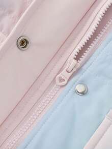 Balabala Girls Hooded Cotton Jacket, Winter Warm Outerwear, Water Resistant, Cute & Versatile - Blue Tint - View 4