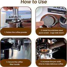 53.3mm Espresso Puck Screen With Stand Reusable Espresso Filte 0.8mm Thickness Metal Coffee Filter Mesh Plate For Espresso Portafilter Filter Basket (2Pack) - 53.3MM - View 4