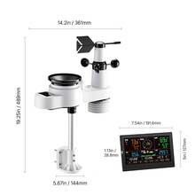5-In-1 Wireless Weather Station, 7.5-Inch VA Display, Solar Powered Outdoor Sensor, Rain Gauge, Indoor Outdoor For Weather Forecast, Temperature, Humidity, Wind Speed And Direction (No WiFi) - Xem 11