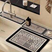 Alfombrilla para grifo a prueba de salpicaduras para fregadero de estilo Retro, alfombrilla absorbente para cocina, alfombrilla para mesa, lavabo, alfombrilla protectora impermeable para baño - GZN1 - Ver 4