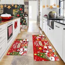 1/2/3pcs Christmas Kitchen Rug Set, Featuring Santa Claus, Snowflakes And Holiday Vibes - Machine Washable, Durable, Non-Slip, Suitable For Kitchen Floor - Multicolor - View 8