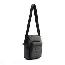 Guess Bolso cruzado GUESS de estilo vintage clásico, ligero y portátil, práctico y versátil, con correa de hombro ajustable, de cuero sintético, de un solo hombro, estilo unisex/pareja, color gris carbón