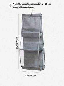 1 pièce Boîte de rangement à 6 compartiments multicouche pour sac à main, organisateur suspendu pliable en tissu Oxford avec 6 poches - organisateur de placard pour sac à main, portefeuille et accessoires, design durable noir-gris, parfait pour Noël, Halloween, Thanksgiving, porte-portefeuille, support d'accessoires, apparence élégante, structure robuste, décoration de chambre, rentrée scolaire - Noir - Voir 10