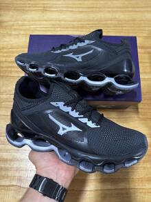 Men's Reflective Sneakers With Cushioning System - Đen Bạc - Xem 4