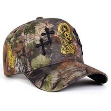 1pc Men's Jesus Cross Truck Driver Hat, Embroidered Baseball Cap, Streetwear Fashion 5-Panel Hat, Outdoor Sun Protection Casual Cap For Spring, Autumn, Travel, Beach - Multicolor - View 20