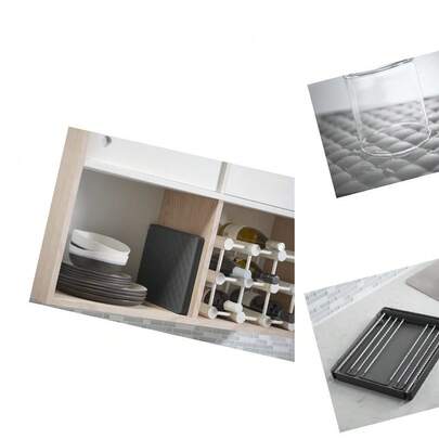 Soporte Plegable Vidrio para Copas Vino - Color Carbón, Ahorro Espacio, Capacidad para 6 Copas