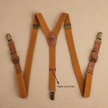 1pc Personalized Groomsman Suspenders, PU Suspenders, Groom Suspenders, Valentine's Day Gift, Anniversary Gift, Wedding Suspenders, Best Man Gift, Groomsman Gift, Anniversary Gift - Multicolor - View 10