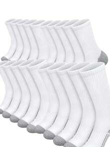 60pcs/50pcs Comfortable Sports Tennis Socks For Men, Suitable For Outdoor And Casual Wear, All Season, White Antibacterial Odor-Resistant Moisture-Wicking Athletic Socks, Thick And Comfortable For Daily Wear, Unisex Casual Socks, Cute Socks, Girls Socks, Autumn/Winter & Spring/Autumn, Mesh Details, Channeling Design, Moisture-Wicking, Soft And Smooth, Suitable For Holidays, Sports, Casual, Business And Daily Wear, Can Be Worn Year-Round, 40pcs/30pcs/24pcs/20pcs/16pcs/12pcs/10pcs/8pcs/6pcs/4pcs/2pcs - 彩色 - 查看 25
