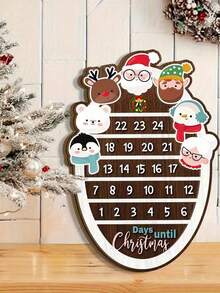 1 件圣诞倒计时日历，圣诞木制装饰，圣诞老人倒计时，带有彩色装饰的圣诞挂历，节日主题，圣诞装饰，适合家居装饰，圣诞节，新年 - 彩色 - 查看 9