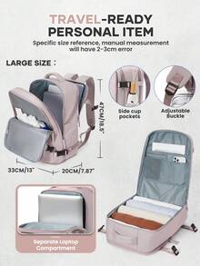 Mochila de viaje para mujer, cumple con los estándares de equipaje de mano de aerolíneas, mochila de viaje de negocios, mochila de equipaje estudiantil, mochila de senderismo, mochila impermeable para artículos personales, mochila de gran capacidad, adecuada para trabajo, viajes de negocios, vacaciones, actividades universitarias al aire libre, un regalo ideal para mamá, hija, amigos - Multicolor - Ver 13