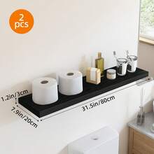 Tomnk Set Of 4/6/8 Floating Shelves, Bookshelves, Rustic Wood Finish Wall Shelves, Shelves For Wall Decor, With Invisible Brackets For Bathroom, Living Room,Bedroom And Kitchen - 彩色 - 查看 19