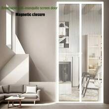 1pc 2d Magnetic Door Curtain - Automatic Closure, Pet Friendly Insect And Mosquito Net, Suitable For Front And Rear Doors, Bedrooms, Kitchens, Balconies - Easy To Install Without Tools, Compatible With Wooden/Aluminum Doors - Elegant Home Decoration, Breathable Fabric, Essential For Apartment Life - Multicolor - View 6