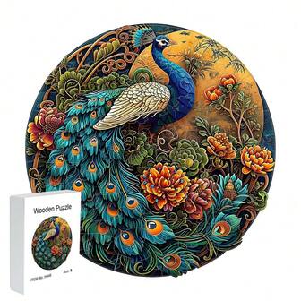 Christmas Gift Box Wooden Puzzle Peacock Animal Family Puzzle Birthday Gift Home Decoration Personalized Unique Gift Family Interactive High Difficulty Game