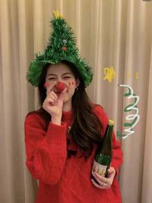 1 件涤纶亮片拼布圣诞树派对装饰，适合圣诞节庆祝 - 彩色 - 查看 3