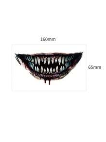 9 foi înfricoșător gura mare tatuaje temporare zombie vampir clovn realist impermeabil Halloween față tatuaj autocolante farsă recuzită horror machiaj față pentru festival bal cosplay petrecere de Halloween