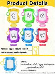 2/6/12 piezas Mini Pizarra Magnética, Libreta de Mochila y Llavero, Pizarra de Dibujo y Escritura Borrable, Regalos Perfectos para Cumpleaños, Fiestas, Día de San Valentín, Regreso a Clases, Halloween [Color y Estilo Aleatorio] [Algunos Accesorios de Colores] - Multicolor - Ver 4