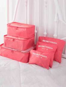 6件套高品质便携式旅行行李收纳袋,包括行李箱收纳袋、衣物收纳袋、可折叠收纳包、鞋袋、内衣袋、旅行必备品、旅行背包、旅行包、行李箱、旅行装备、返校及搬家收纳袋、化妆包等。 - 彩色 - 查看 2