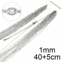 Bộ 10 chiếc dây chuyền vòng chữ O bằng thép không gỉ, dùng làm vòng cổ, dây chuyền ôm sát cổ, phụ kiện làm trang sức DIY, đồ dùng thủ công. - vòng cổ - Xem 12