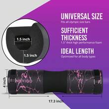 1pc Barbell Pad Squat Pad + Hip Thrust Cushion Pad For Standard &+ Provides Neck & Shoulder Support During Squats, Lunges, Weightlifting & Training + Comfortable Protective Gym Equipment For Men & Women