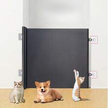 Retractable Pet Door Cat And Dog Safety Fence Puppy Barrier Net Indoor Baby Gate Folding Pet Fence No Drilling Retractable Gates For Kids Or Pets For Doorway Stairs Balcony